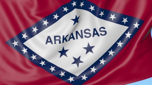 Waving Arkansas State Flag Animation