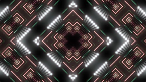 Pulsing Neon Lights Geometric Kaleidoscope Tunnel Loop