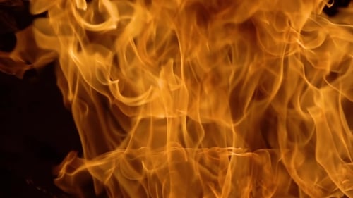 Flames of Fire on Black Background