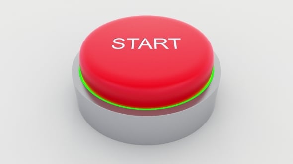 Big Red Button with Start Inscription Being Pushed, Miscellaneous ...