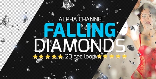 Sparkling Diamonds Falling Visual Effect Loop