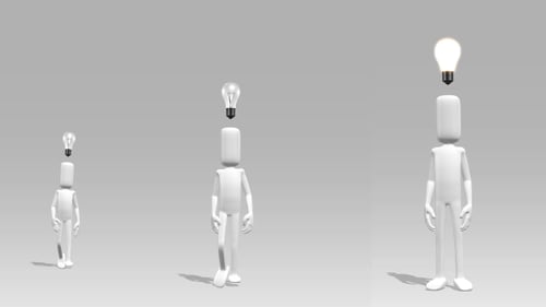 3D Character Lightbulb Idea Moment Animation