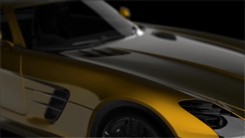 Dynamic Golden Sports Car Highlight Animation