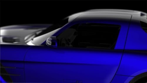 Modern Blue Sports Car Studio Rotating Animation