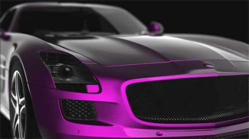 Animated Luxury Sports Car Rotating with Color Shifting Effect