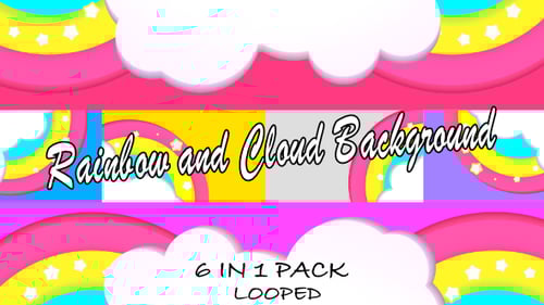 Playful Rainbow and Cloud Looping Background Pack