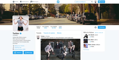 Dynamic Social Media Profile Display Template for Promotions