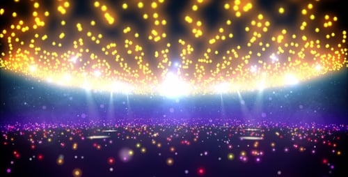 Animated Abstract Golden Particles Stage Light Background