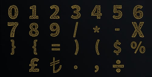 Golden Spheres Assembling Numbers and Symbols Animation