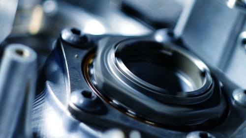 Detailed Close-Up of a Metallic Mechanical Component