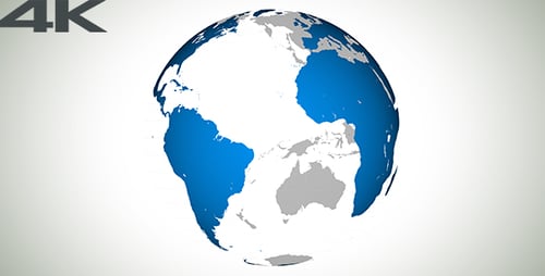 Animated 3D Earth Globe Rotation with Alpha Channel