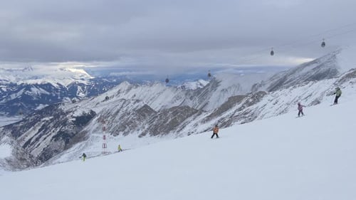 People skiing on a ski slope