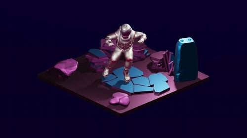 Astronaute essayant de flotter sur la lune