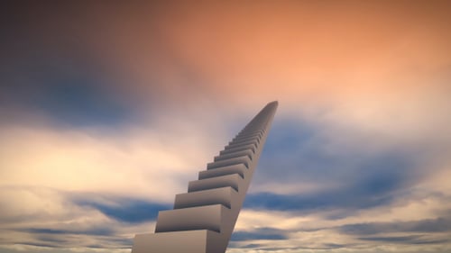 Endless Staircase Ascending into Heavenly Clouds Animation