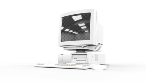 Retro Desktop Computer Monitor 3D Animation