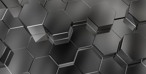 Animated 3D Hexagon Grid Pulsating Background Loop