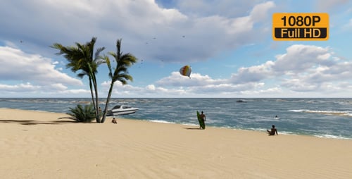 Beach People and Parasailing