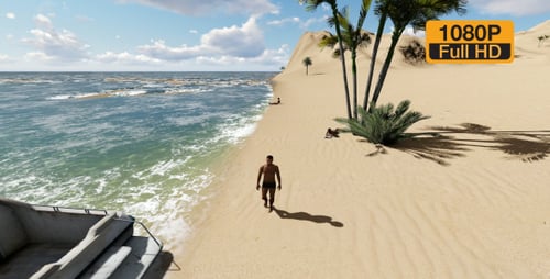 Beach and Walking People