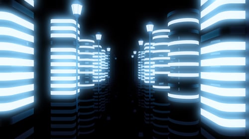 City Night Neon Tunnel