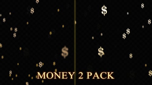 Golden Dollar Signs Falling Down Animated Background