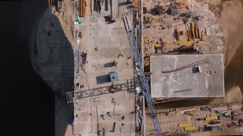 Aerial Bridge Construction Site 11