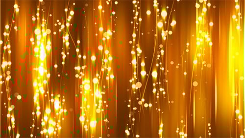 Shimmering Golden Particles and Light Streaks Loop Background