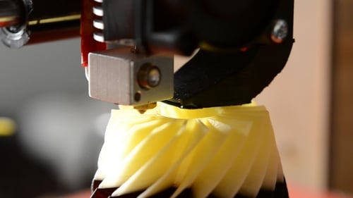 Close Up of 3D Printer Creating Model