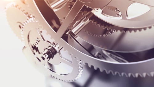 Shiny Metal Gears Mechanical Clockwork Movement Background