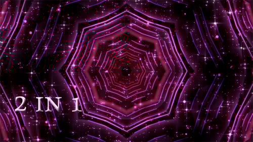 Neon Geometric Star Tunnel Background Loop