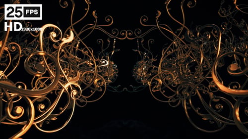 Ornate Golden Swirls and Curves Title Reveal