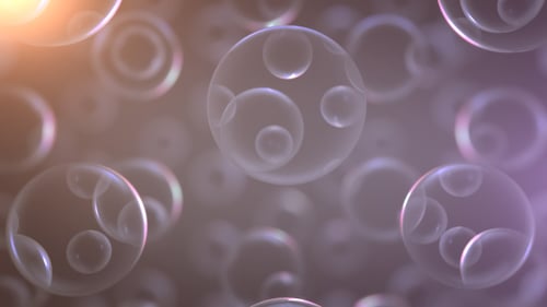 Transparent Bubbles Gently Flowing Abstract Background Animation