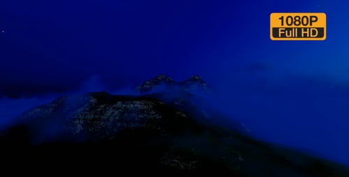 Dark Mountain at Night Clouds