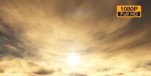Dynamic Golden Sky Background with Bright Lens Flare