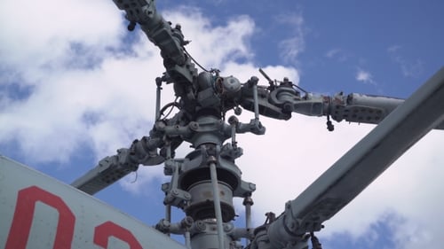 Close View of Helicopter Rotor Mechanism