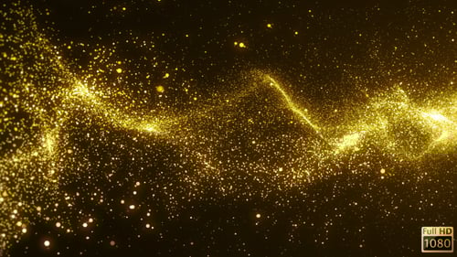 Golden Shimmering Particle Flow Luxury Abstract Background
