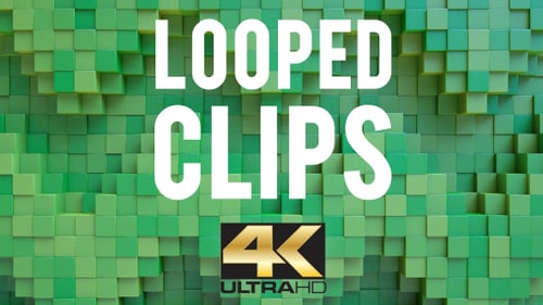 Geometric Green Cubes Wave Animation Loop Background