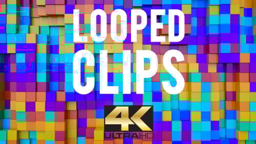 Dynamic Colorful Abstract Cubes Motion Background Loop