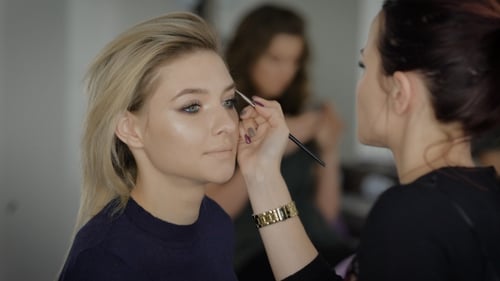 Business Lady in an Expensive Beauty Studio Ordered a Incredibly Beautiful Makeup