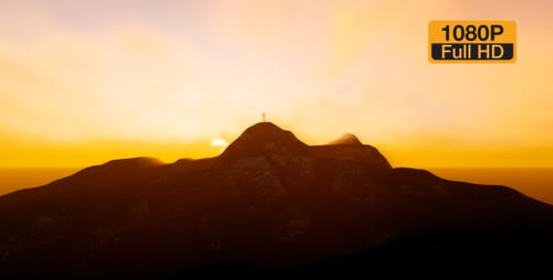 Geschäftsmann auf Sunset Mountain