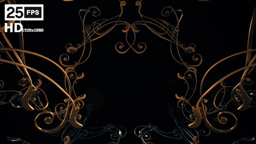 Elegant Gold Ornate Flourish Swirls Looping Background Element