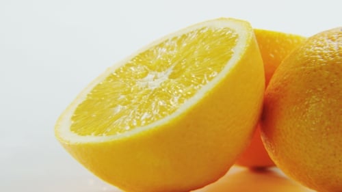 Oranges. Camera Moving From Left To Right