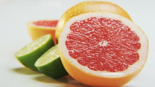 Citrus Fruits on White Background
