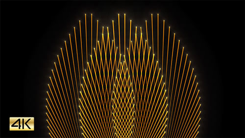 Golden Glowing Geometric Line Animation Background