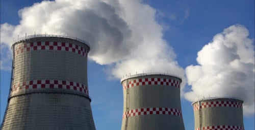 Smoking Chimneys Of Power Plant