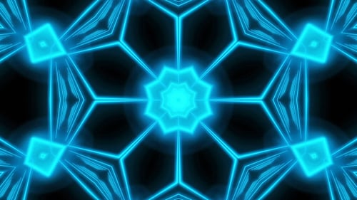Abstract Colorful Neon Geometric Kaleidoscope Tunnel Background