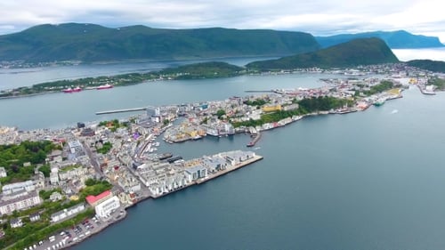 City of Alesund Norway Aerial Footage