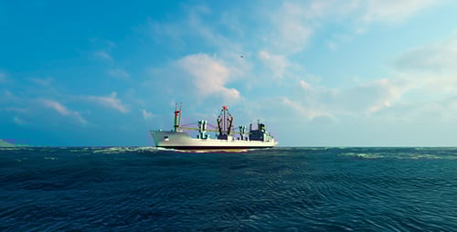 Cargo ShipIin The Sea