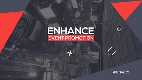 Dynamic Event Promotion Template with Geometric Transitions