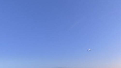 Commercial Airplane Arriving To Albuquerque Airport Travelling To United States