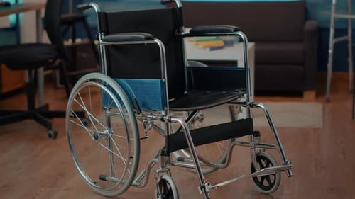 Empty Wheelchair in Modern Living Room